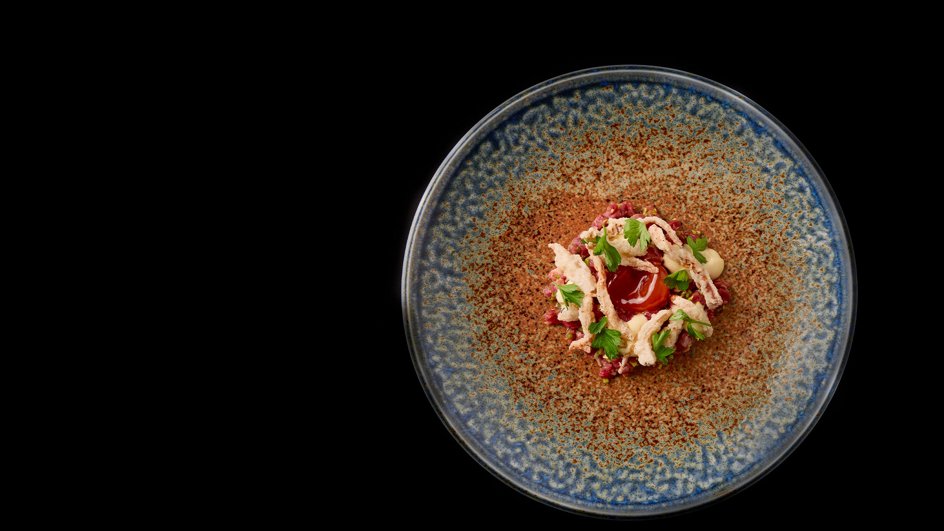 Lamb Tartare with Cured Yolk and Oyster Mushroom - Singapore