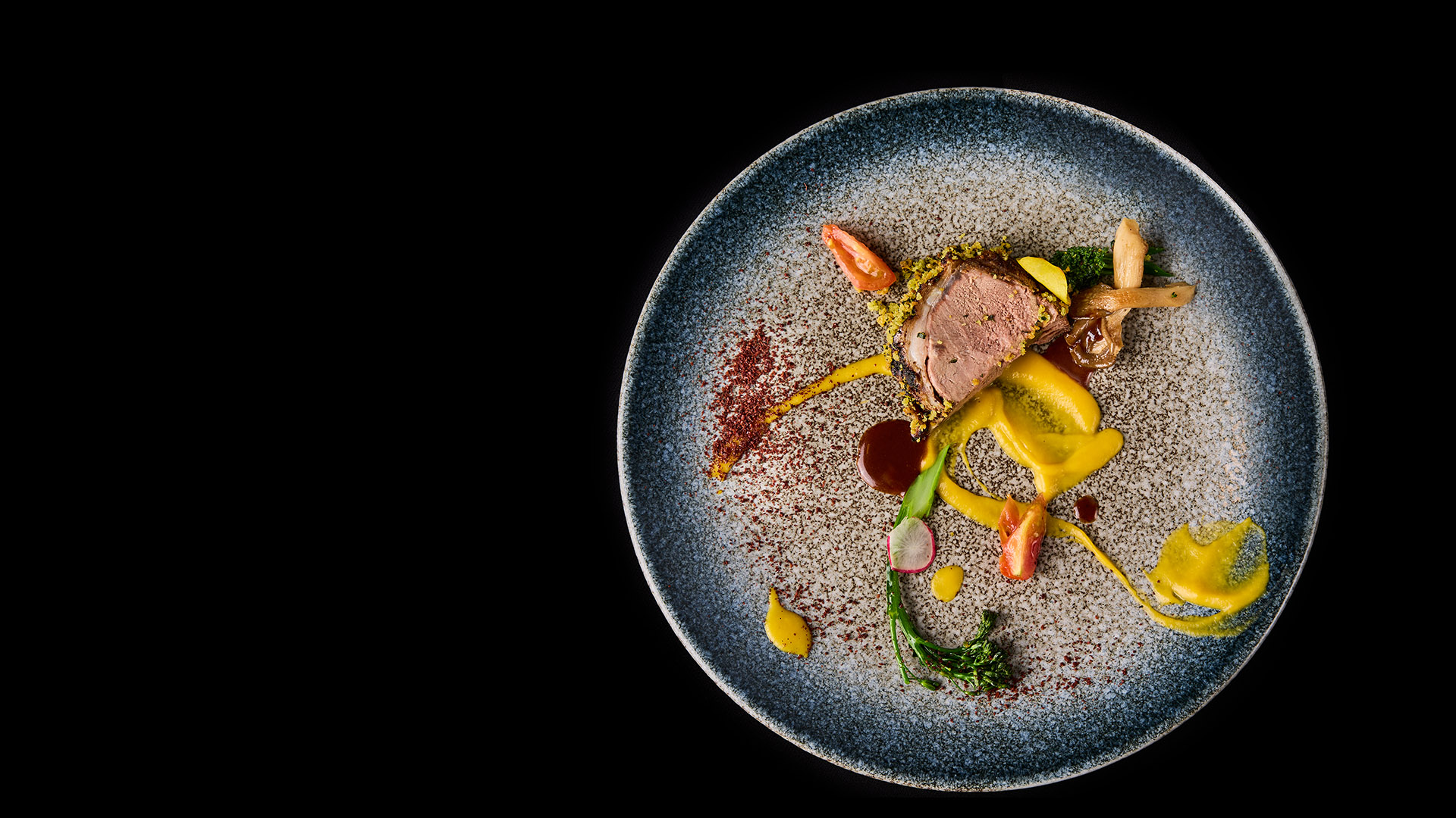Lemon Herb Crusted Lamb Loin Roulade With Pumpkin Coconut Puree - United States